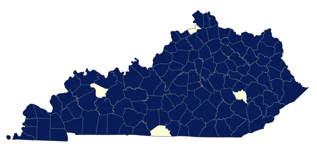 Pileated Woodpecker county map