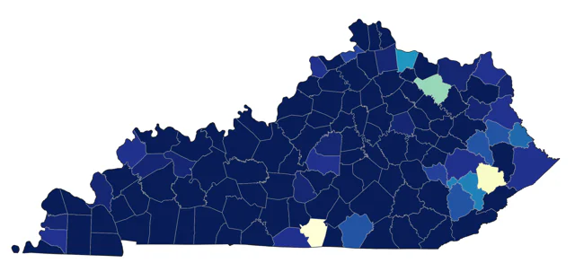 Rose-breasted Grosbeak county map