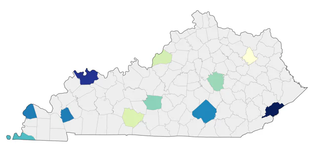 Tricolored Heron county map