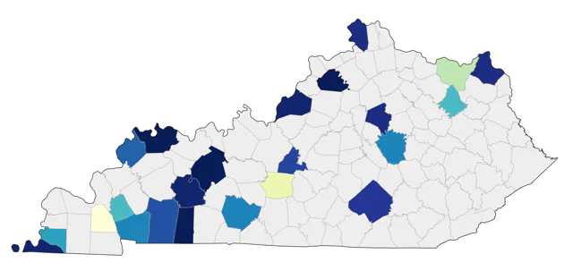 Virginia Rail county map