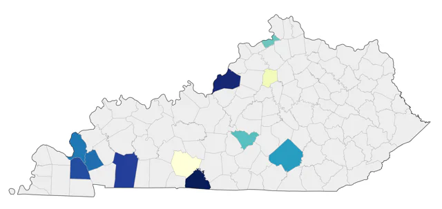 Western Grebe county map