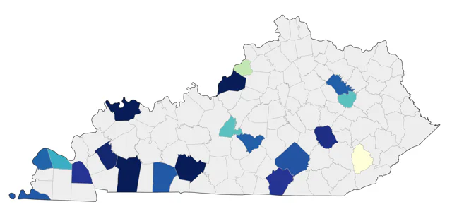 White Ibis county map