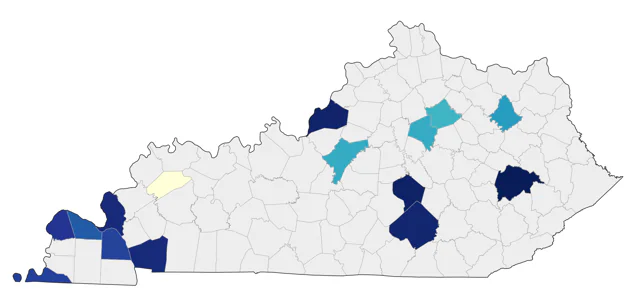 Wood Stork county map