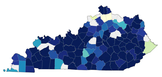 Worm-eating Warbler county map
