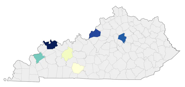 Yellow Rail county map