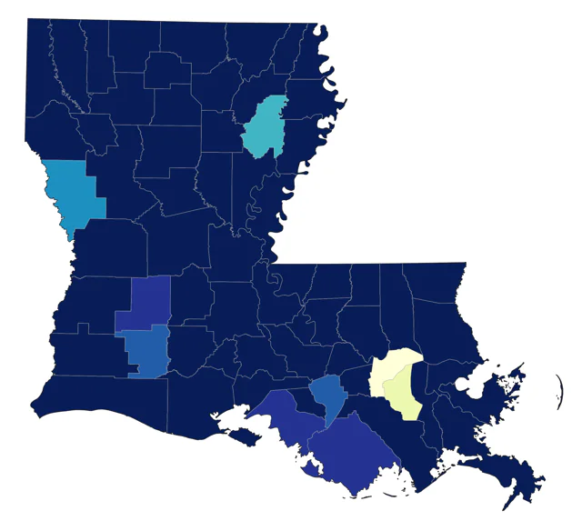 Acadian Flycatcher county map