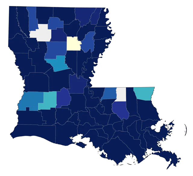 American White Pelican county map