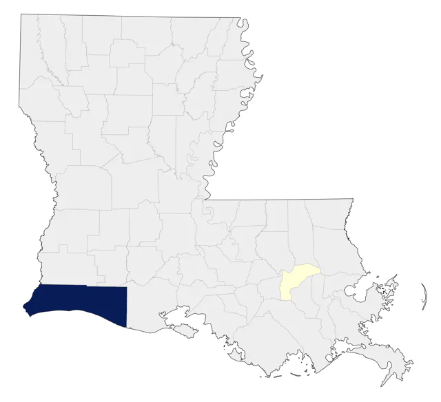 Black-capped Vireo county map