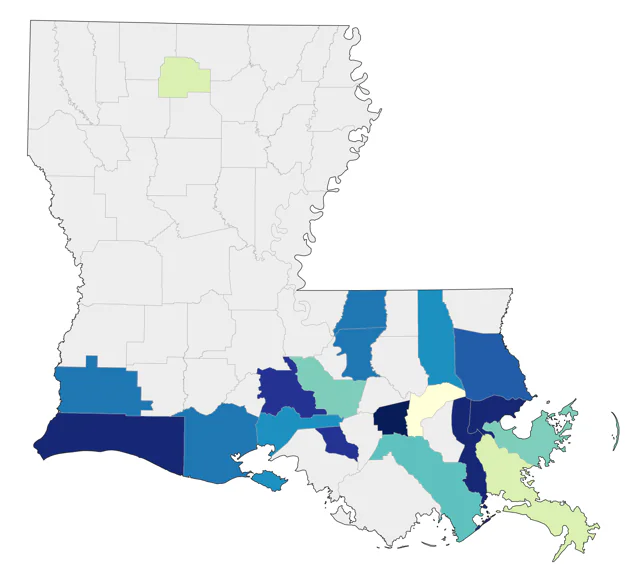 Black-throated Blue Warbler county map