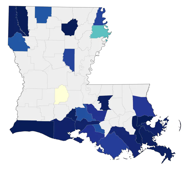 Blackpoll Warbler county map