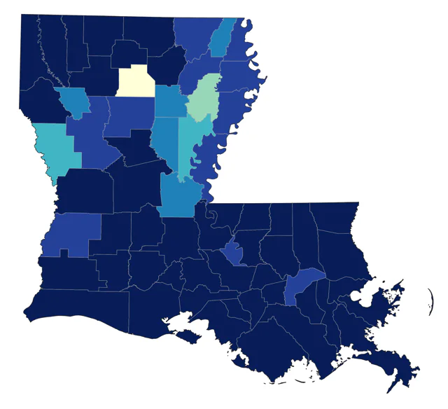 Blue-headed Vireo county map