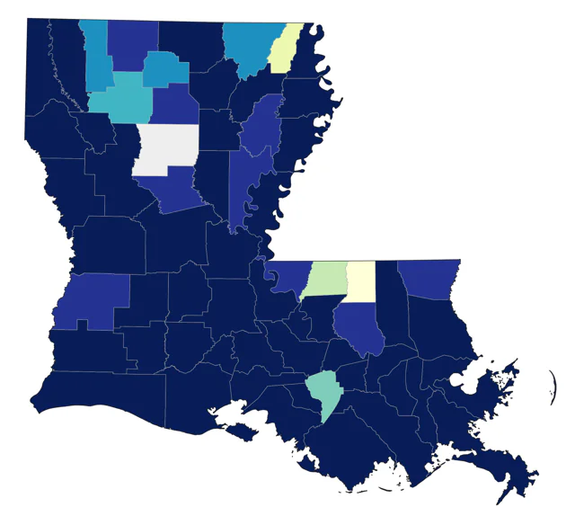 Blue-winged Teal county map
