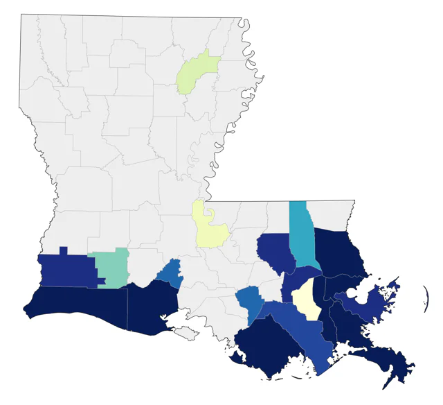 Brown Booby county map