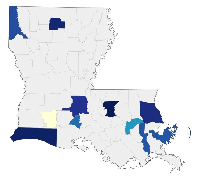 Budgerigar county map