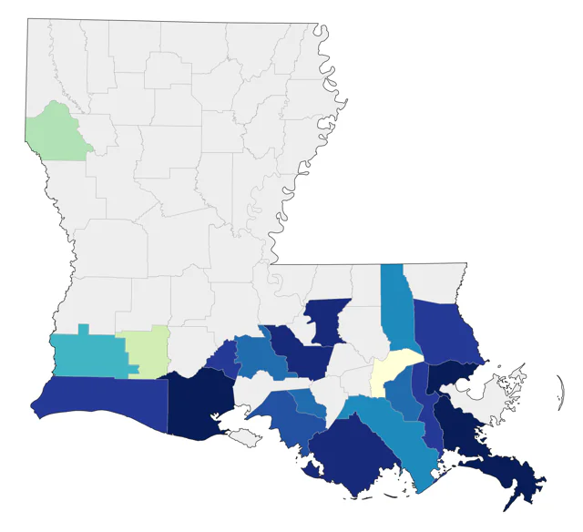 Bullock's Oriole county map