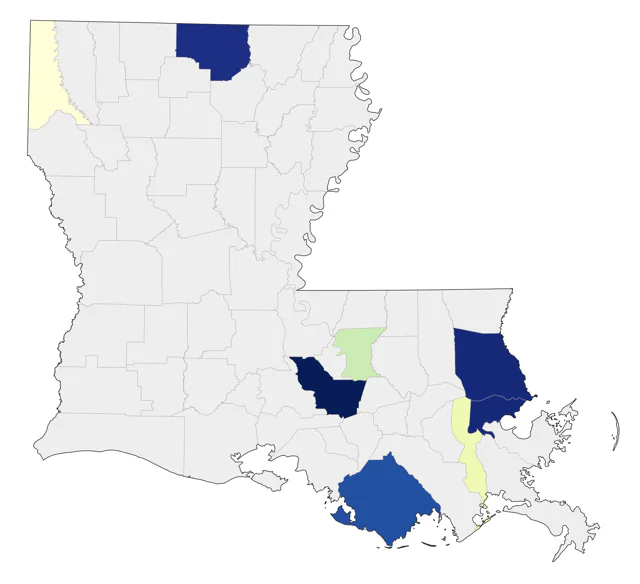 Common Merganser county map