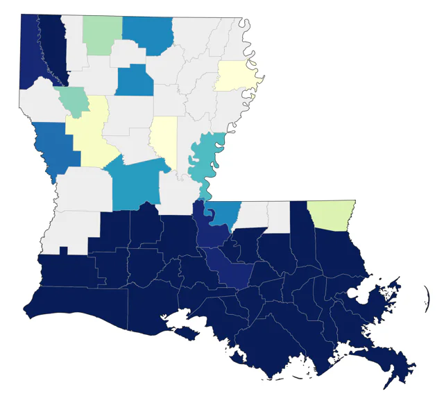 Laughing Gull county map