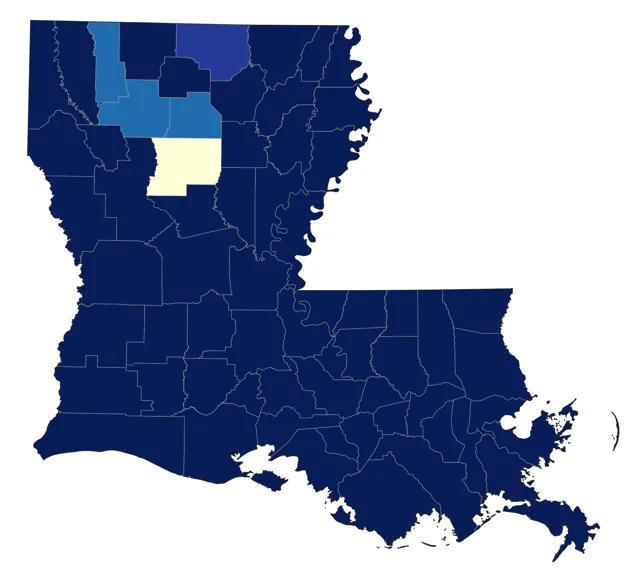 Loggerhead Shrike county map