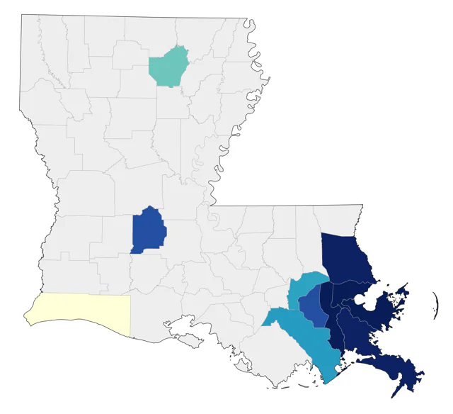 Monk Parakeet county map