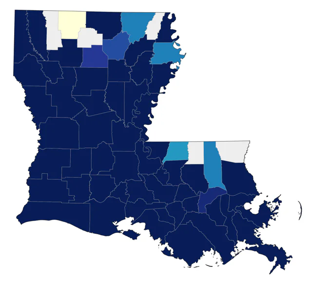 Neotropic Cormorant county map