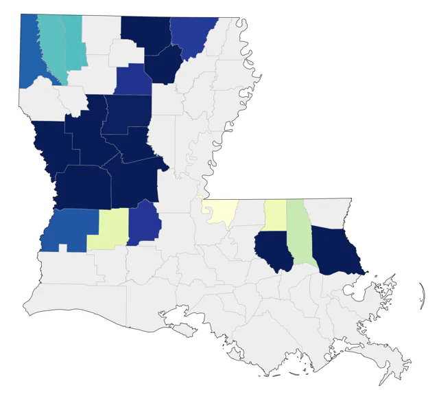 Red-cockaded Woodpecker county map