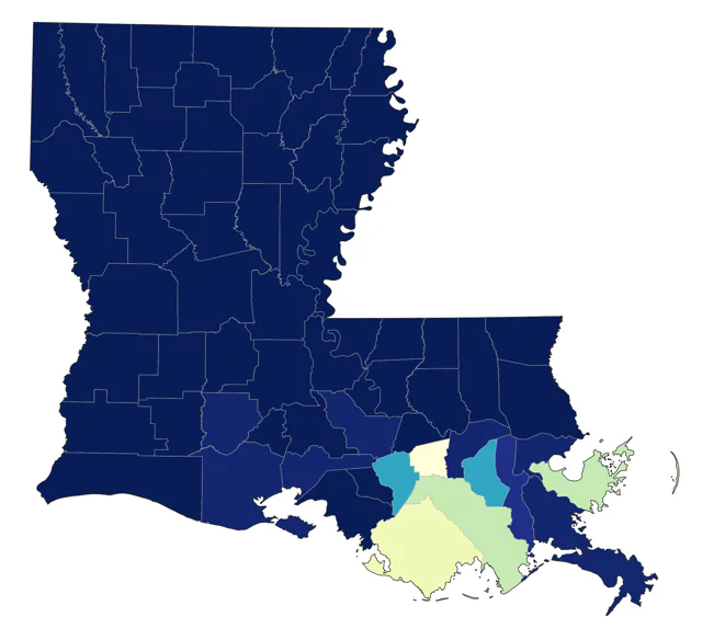 Red-headed Woodpecker county map