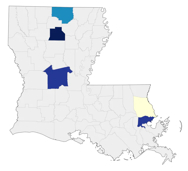 Red-necked Grebe county map