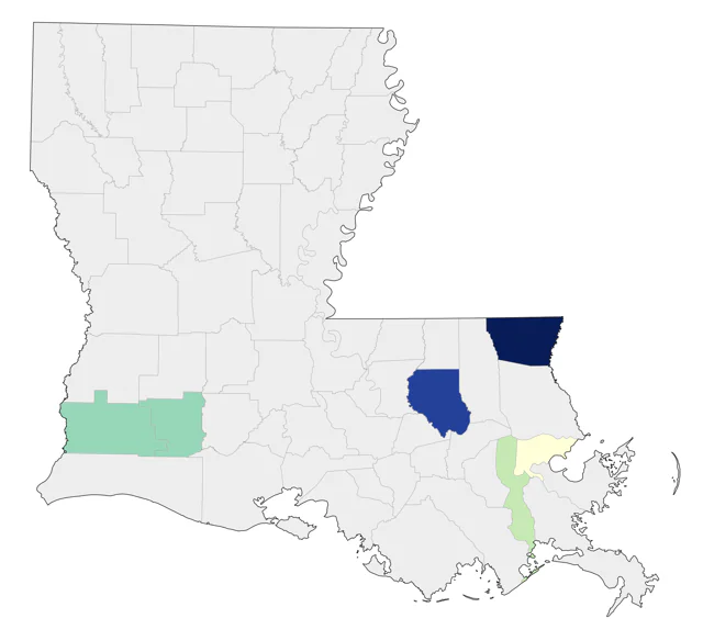 Ringed Teal county map