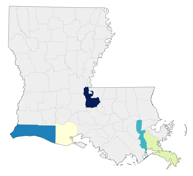 Yellow-green Vireo county map