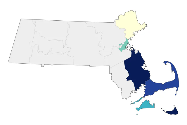 Bar-tailed Godwit county map