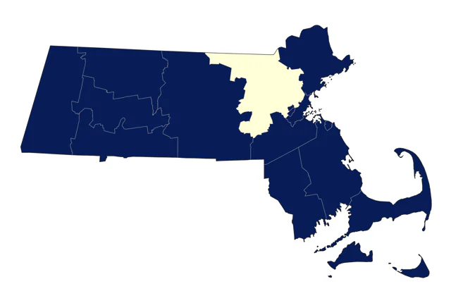 Red-necked Grebe county map