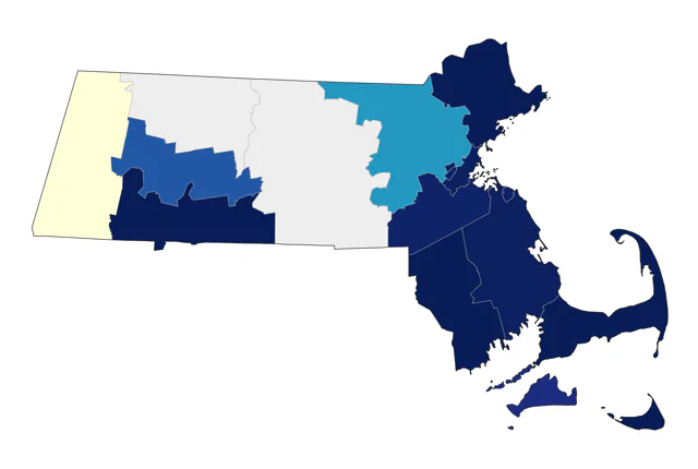 Tricolored Heron county map
