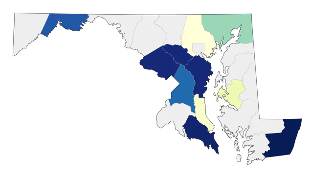 Black-legged Kittiwake county map