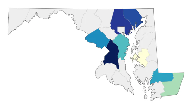 Black-throated Gray Warbler county map