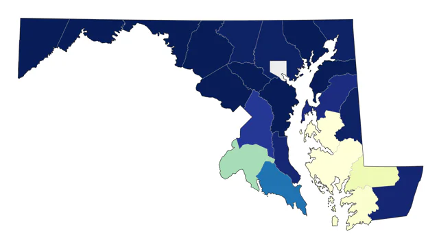 Cerulean Warbler county map
