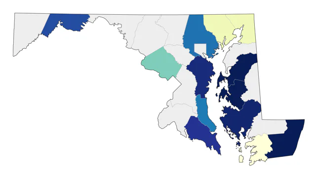 Harlequin Duck county map