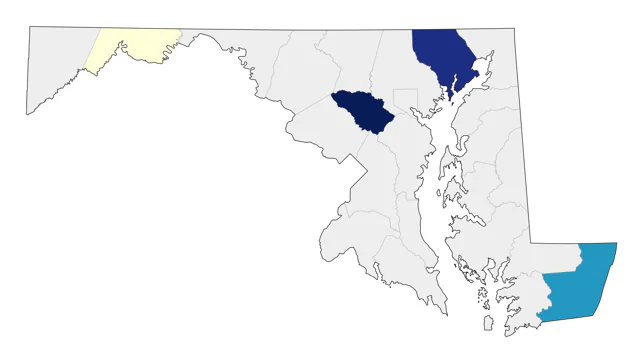Mountain Bluebird county map