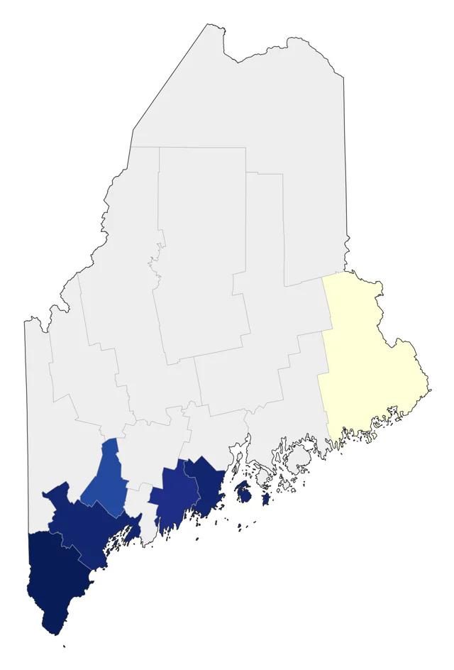 Acadian Flycatcher county map