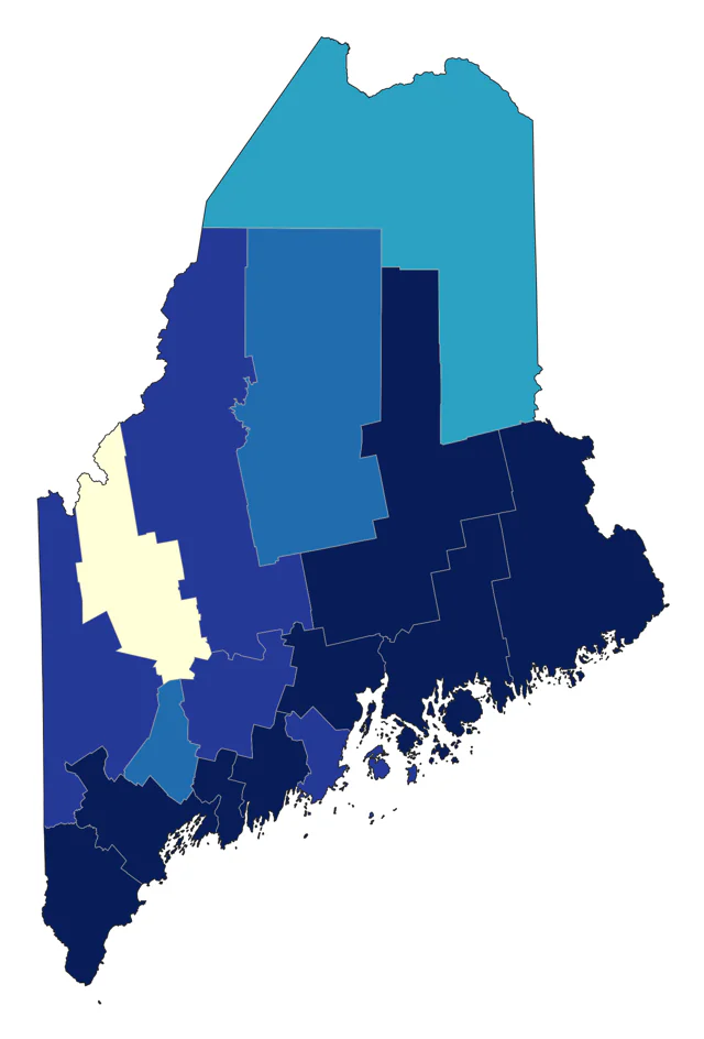 Black-crowned Night Heron county map