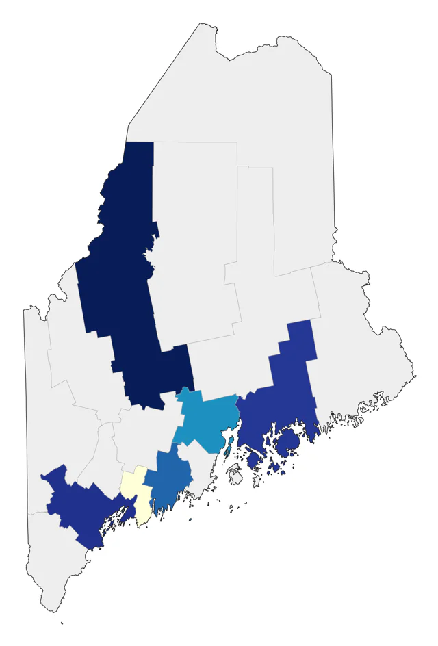 Black-headed Grosbeak county map