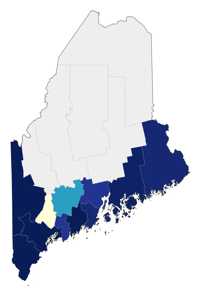 Blue Grosbeak county map