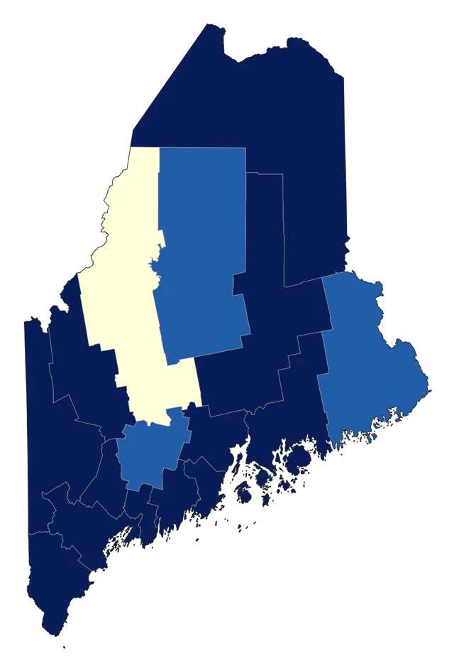 Blue-winged Teal county map