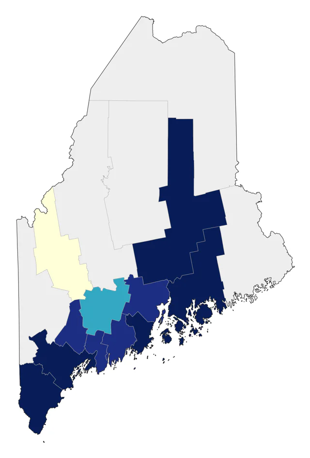 Blue-winged Warbler county map