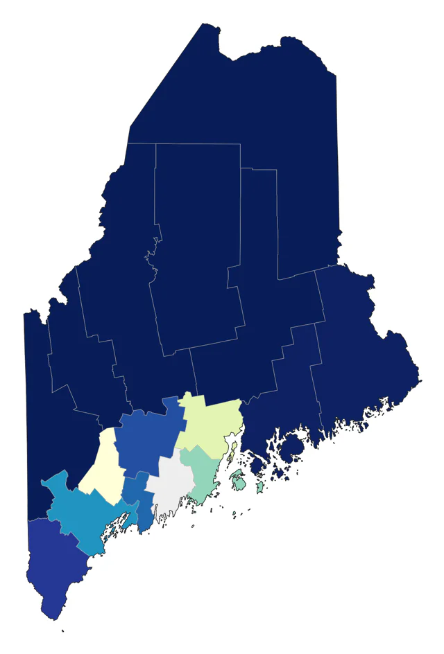 Boreal Chickadee county map