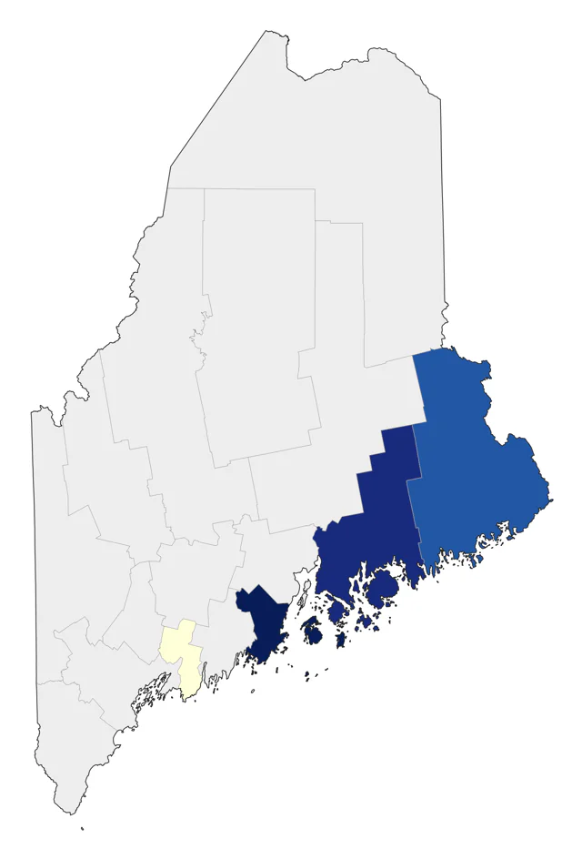 Brown Booby county map
