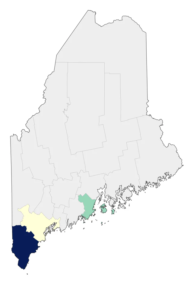 Brown Pelican county map