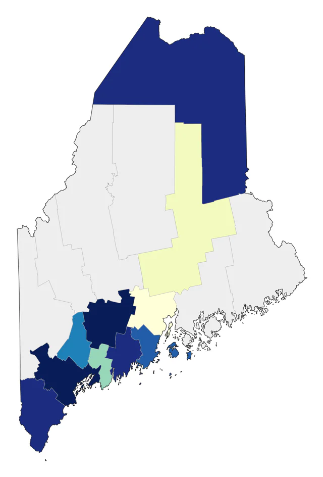 Canvasback county map