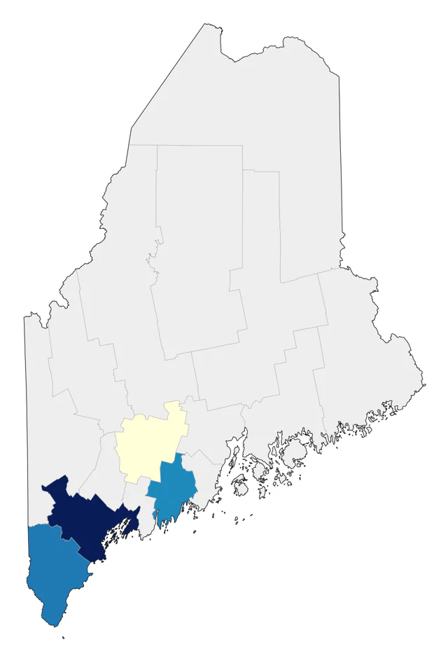 Cerulean Warbler county map