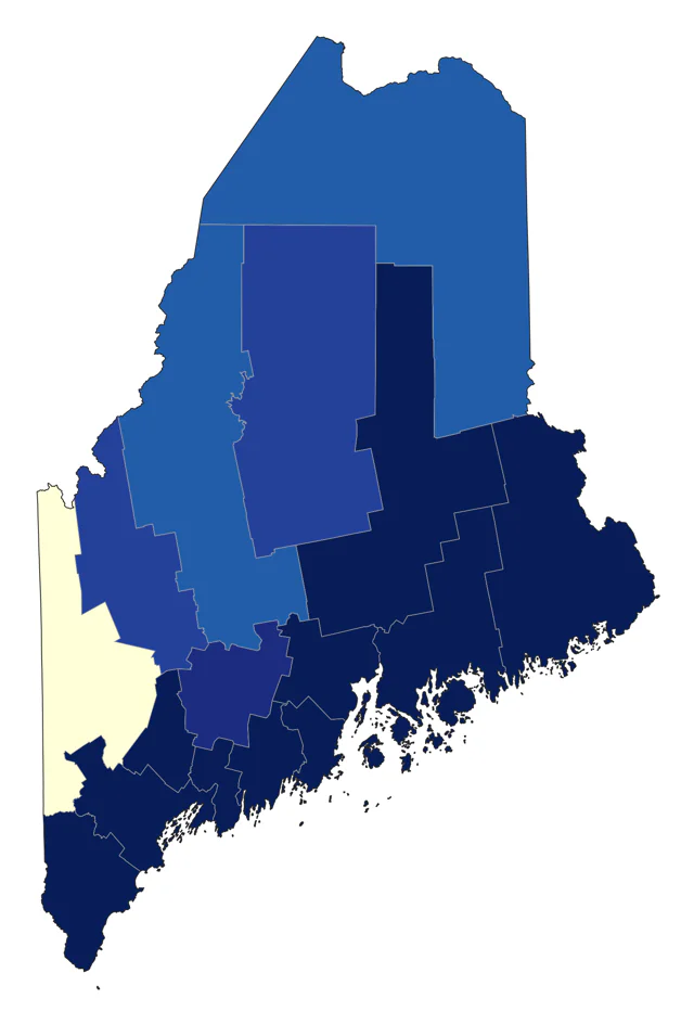 Common Eider county map
