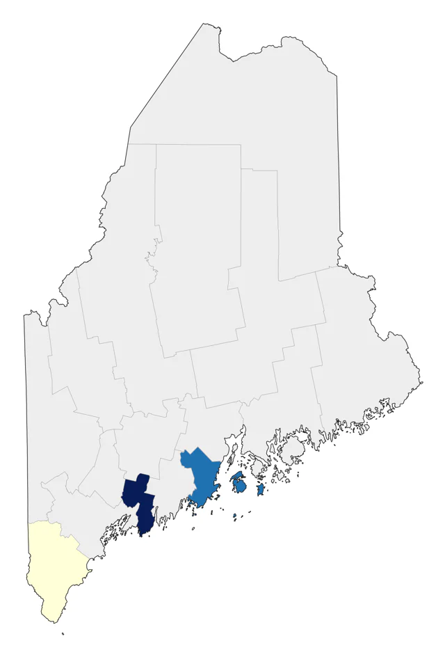 Curlew Sandpiper county map